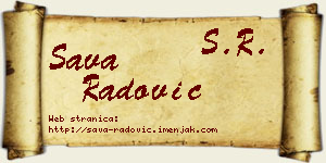 Sava Radović vizit kartica